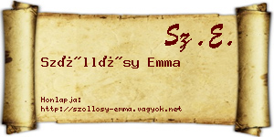 Szőllősy Emma névjegykártya